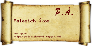 Palesich Ákos névjegykártya