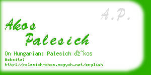 akos palesich business card